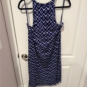 LOFT Navy and White Diamond-Pattern Sleeveless Camisole